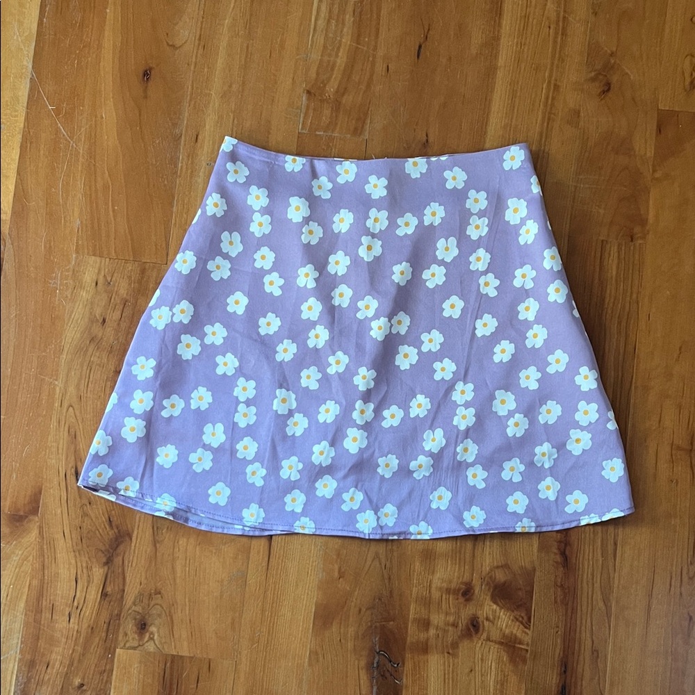 Teen Floral A-Line Skirt in Purple